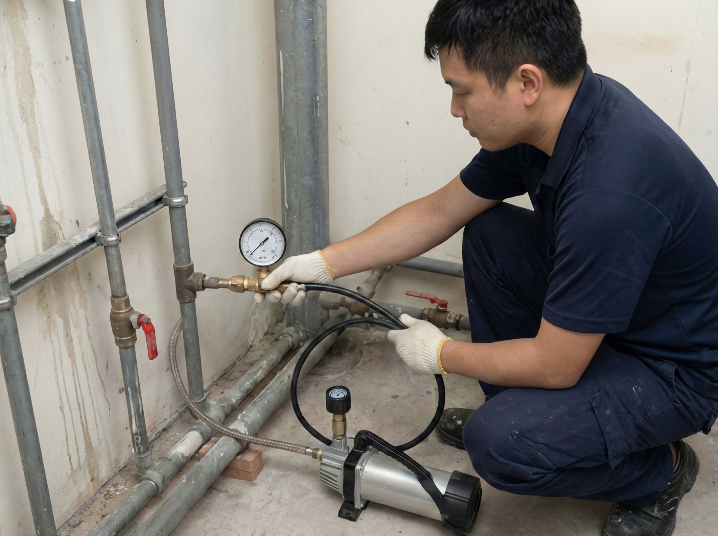 新竹水管抓漏增壓機壓力測試冷熱水管-大新竹安家